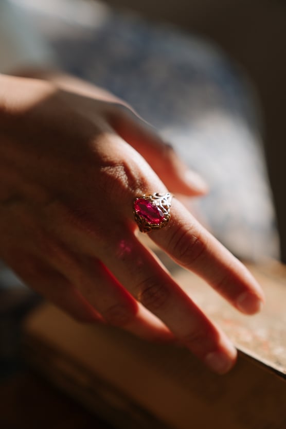 Pink tourmaline ring