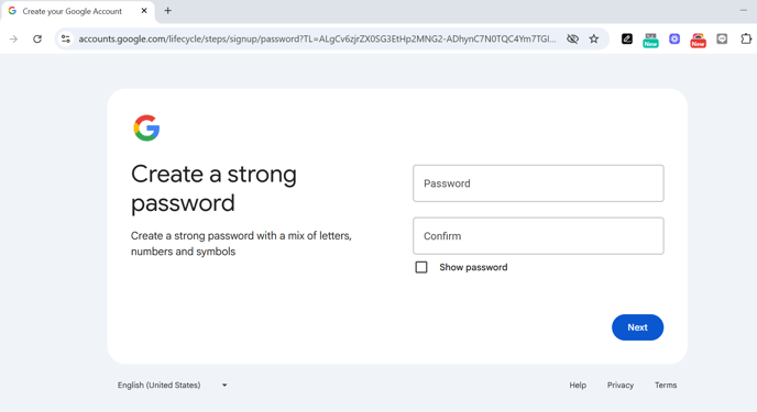 create password