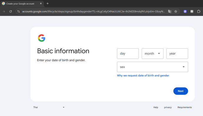 input basic information