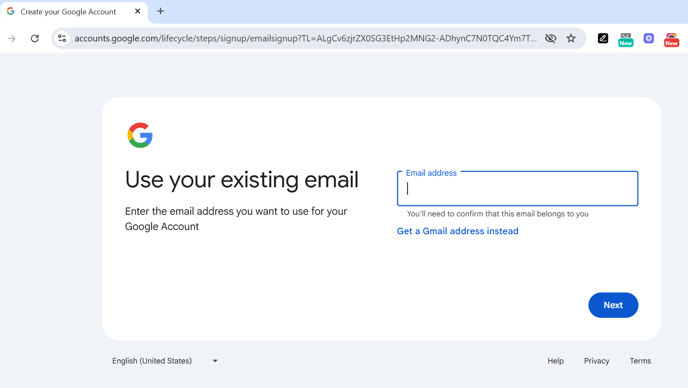 input current email